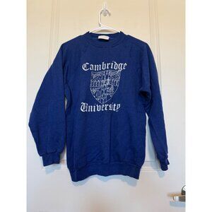 Vintage Cambridge University Crewneck Sweatshirt Blue L